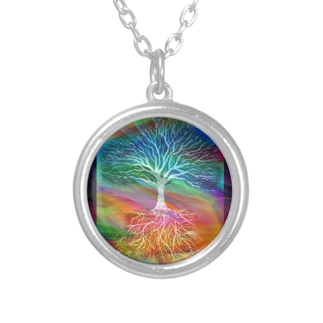 Tree of Life Meaning Silver Plated Necklace (Front)
