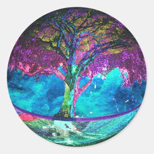 Tree of Life Meditation Classic Round Sticker