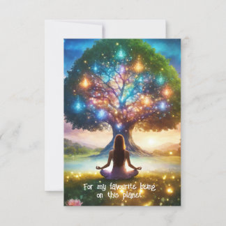 Tree of life & Meditation greeting card