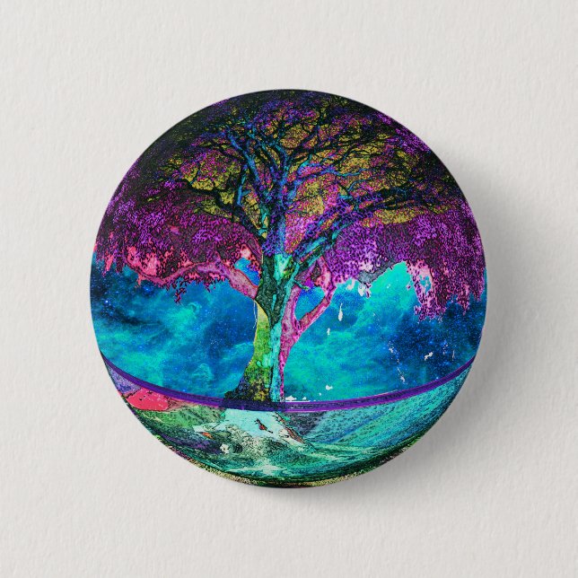 Tree of Life Meditation Pinback Button (Front)