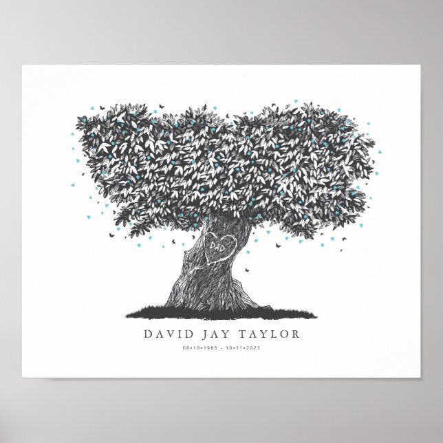Tree of Life Memorial Gift for the Loss of Dad Poster (Front)