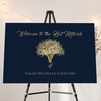 Tree Of Life Mitzvah Welcome Sign by InBeTeen at Zazzle