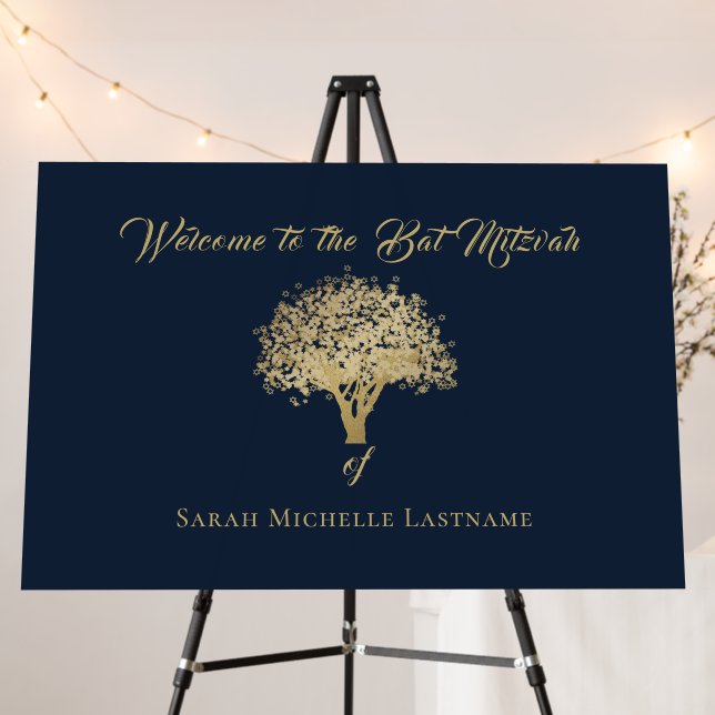 Tree of Life Mitzvah Welcome Sign (In Situ (Stand))
