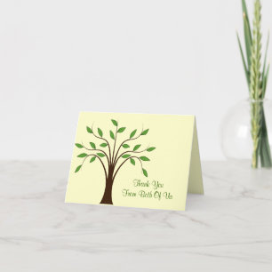 Tree of Life Modern Wedding Thank You From Both Card