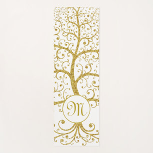 Tree of Life Monogram Gold Modern Yoga Mat
