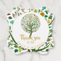 Tree of Life Monogram Wedding Baby Bridal Memorial Favor Tags
