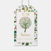 Tree of Life Monogram Wedding Baby Bridal Memorial Gift Tags