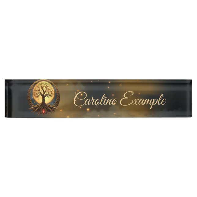 Tree of Life – Moonlit Enlightenment Desk Name Plate (Front)