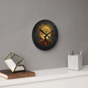 Tree of Life – Moonlit Enlightenment Round Clock