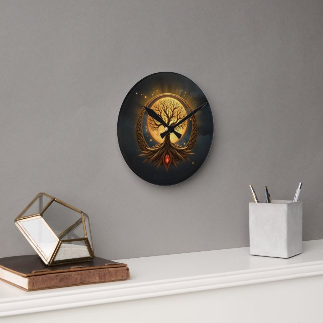 Tree of Life – Moonlit Enlightenment Round Clock (Office)