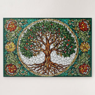 Tree of Life Mosaic Jigsaw Puzzle