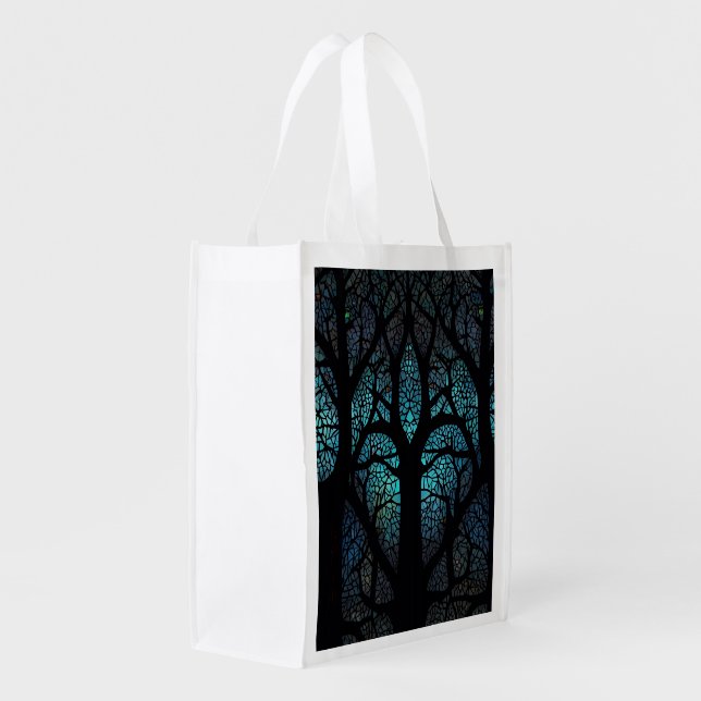 Tree of Life - Mystic Forest Mosaic Grocery Bag (Back Side)