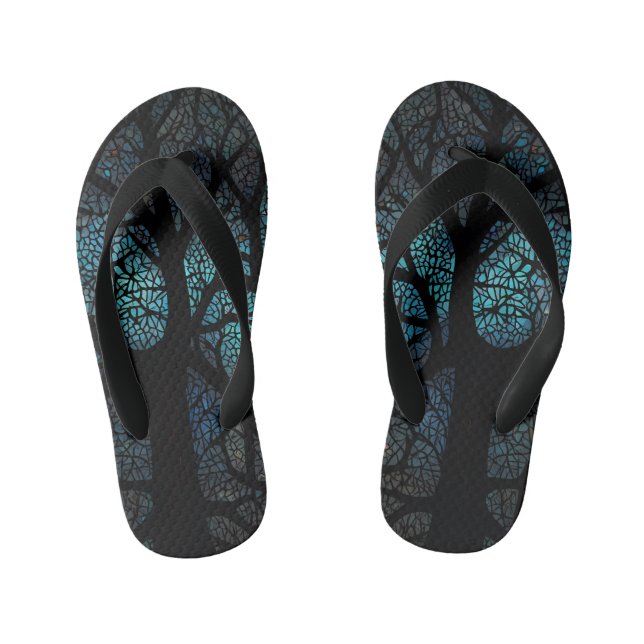 Tree of Life - Mystic Forest Mosaic Kid's Flip Flops (Footbed)