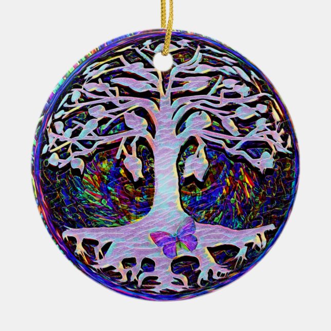 Tree of Life New Beginnings by Amelia Carrie Ceram Ceramic Ornament (Front)