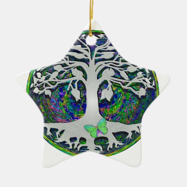 Tree of Life New Beginnings by Amelia Carrie Ceramic Ornament (Front)