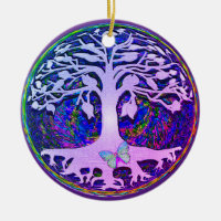 Tree of Life New Beginnings Purple Amelia Carrie Ceramic Ornament