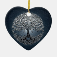 Tree of Life Nova Blue Ceramic Ornament