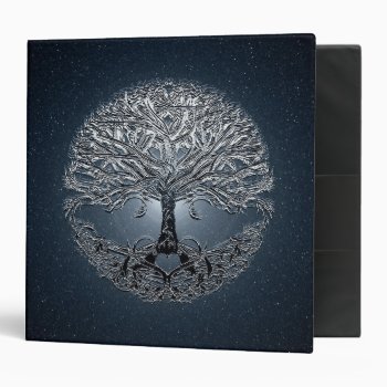 Tree Of Life Nova Blue Is A Silvery Looking Tress 3 Ring Binder by thetreeoflife at Zazzle