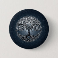 Tree of Life Nova Blue Pinback Button