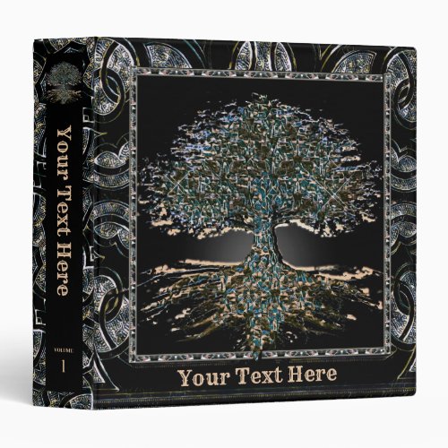 Tree of Life on Ornate Background 3 Ring Binder