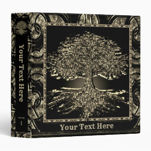Tree of Life on Ornate Background 3 Ring Binder