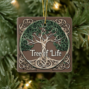 Tree of Life Paper Quilling Ceramic Ornament