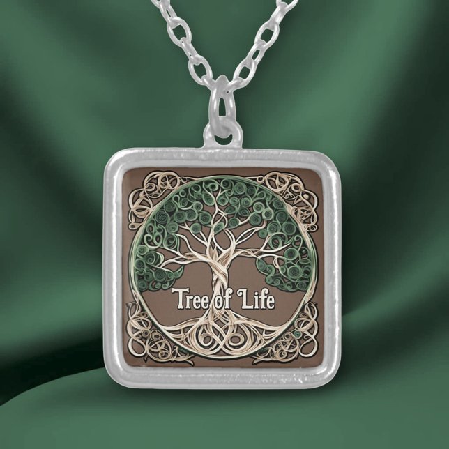 Tree of Life Paper Quilling Silver Plated Necklace (Creator Uploaded)