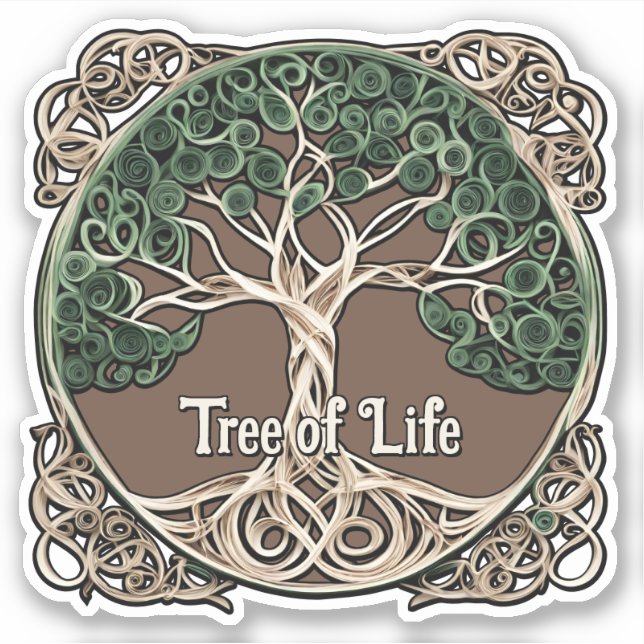 Tree of Life Paper Quilling Sticker (Front)