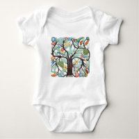 Tree of Life - pastel Baby Bodysuit