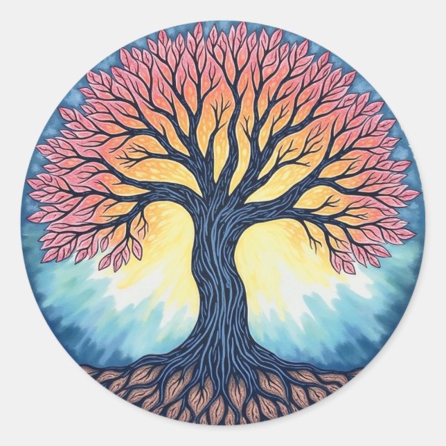 TREE OF LIFE Patch Classic Round Sticker (Front)