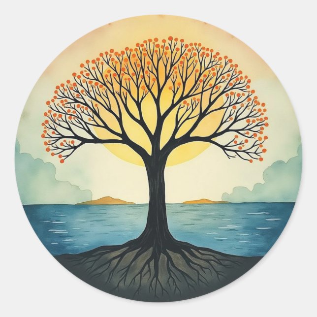 TREE OF LIFE Patch Classic Round Sticker (Front)