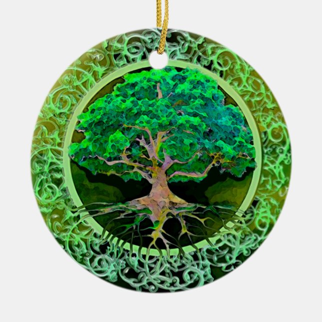 Tree of Life Patience Ceramic Ornament (Front)