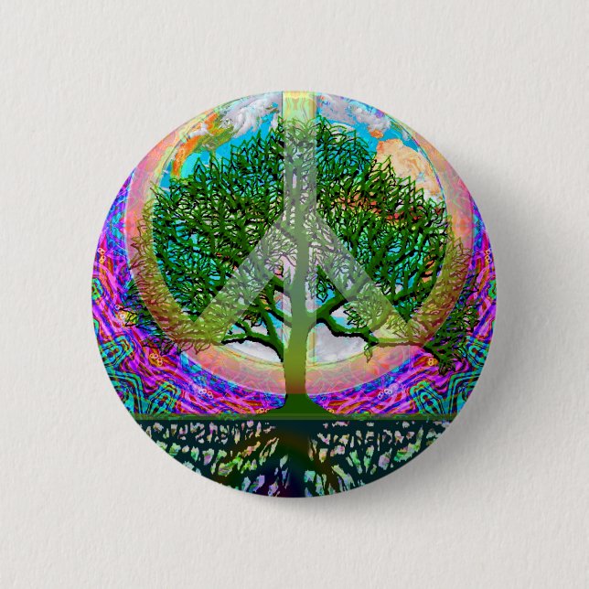 Tree of Life Peace Button (Front)