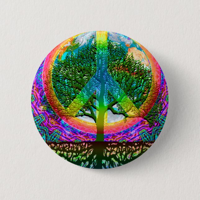 Tree of Life Peace Button (Front)