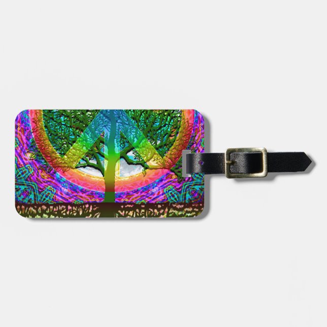 Tree of Life Peace Luggage Tag (Front Horizontal)