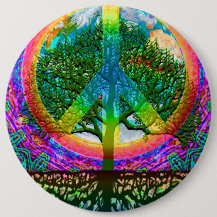 Tree of Life Peace Pinback Button