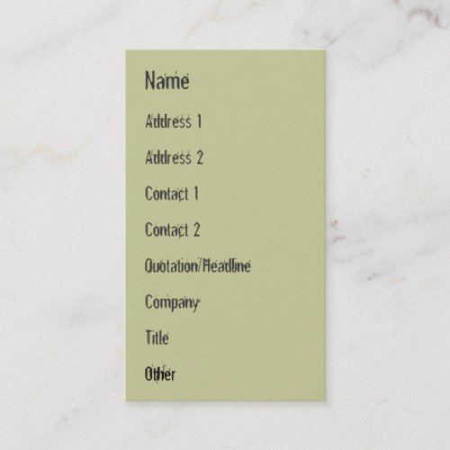 Tree Of Life / Pedigree Of Man Business Cards