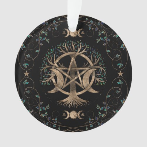 Tree of Life Pentagram Moon Ornament