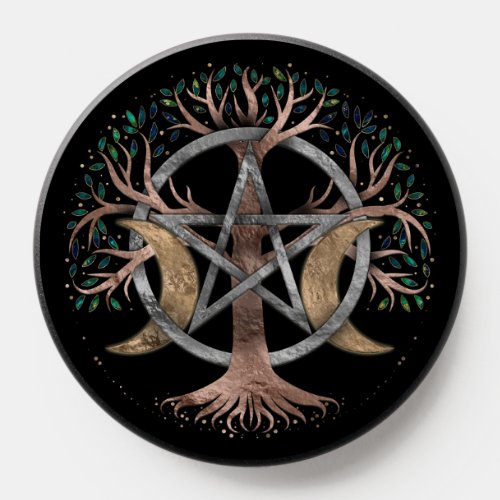 Tree of Life Pentagram Moon Ornament PopSocket
