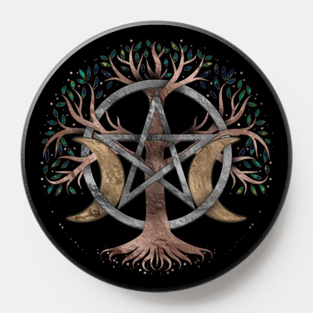 Tree of Life Pentagram Moon Ornament PopSocket (Popsocket)