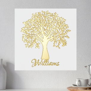 Tree of life personalized family name foil prints