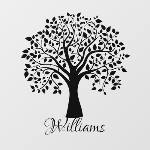 Tree of life personalized family name wall decal 