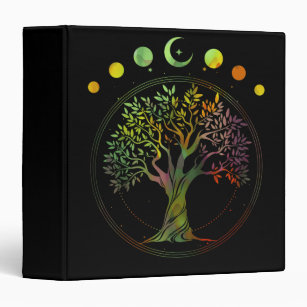 Tree of Life Phases of the Moon 3 Ring Binder