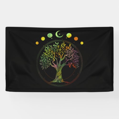 Tree of Life Phases of the Moon Banner