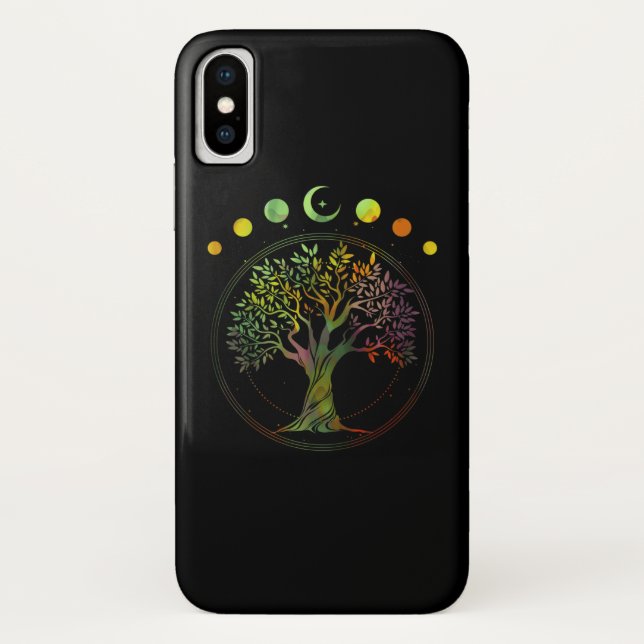 Tree of Life Phases of the Moon Case-Mate iPhone Case (Back)