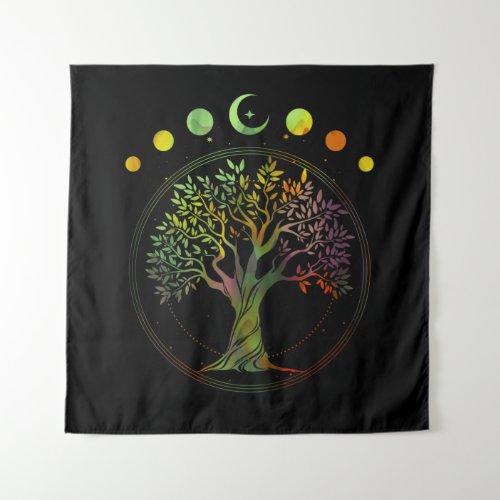 Tree of Life Phases of the Moon Tapestry