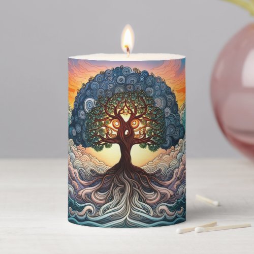 Tree of Life  Pillar Candle