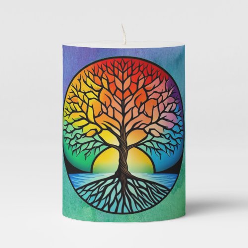 Tree of Life  Pillar Candle