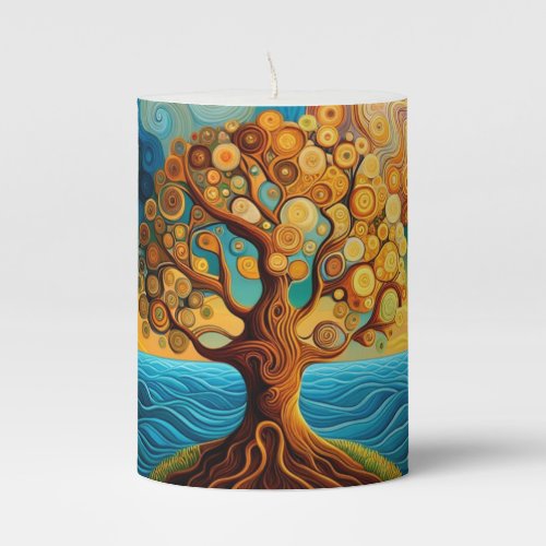 Tree of Life  Pillar Candle