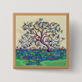 Tree of life pinback button